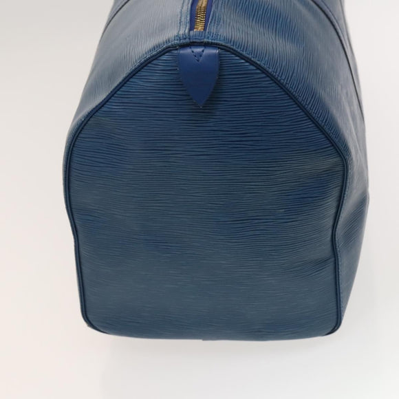 LOUIS VUITTON Epi Keepall 50 Boston Bag Blue M42965 LV Auth 127810