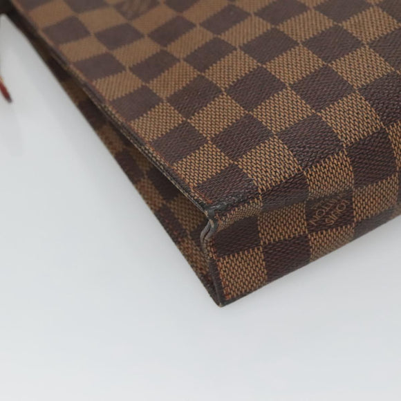 LOUIS VUITTON Damier Ebene Poche Toilette 26 Pouch N47543 LV Auth 127811