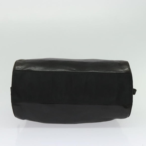 PRADA Chain Shoulder Bag Leather Black Gold Auth 127820