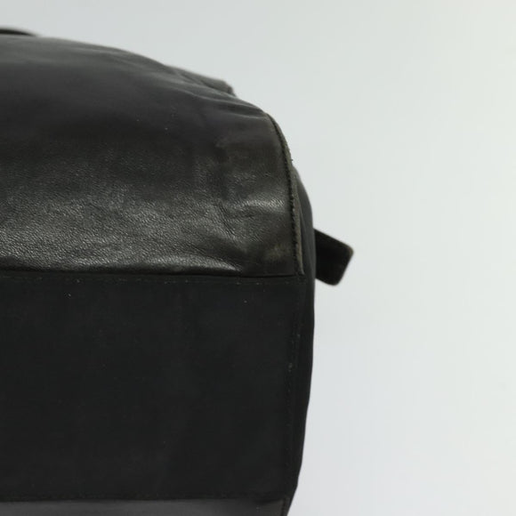 PRADA Chain Shoulder Bag Leather Black Gold Auth 127820