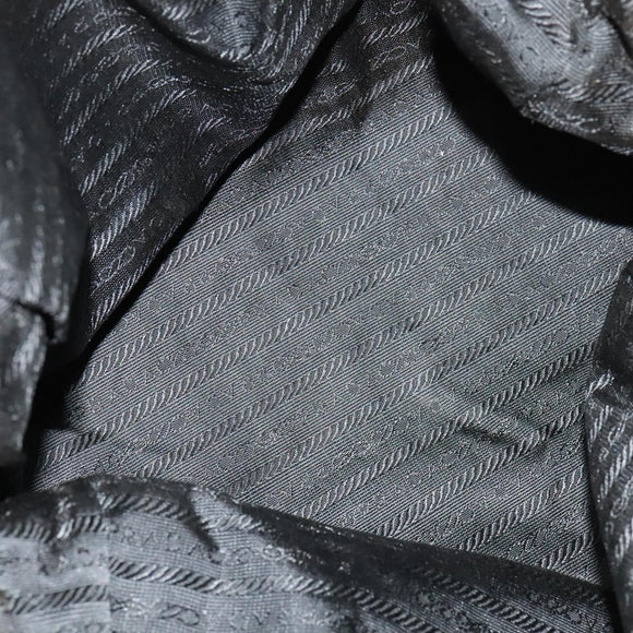 PRADA Chain Shoulder Bag Leather Black Gold Auth 127820