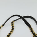 PRADA Chain Shoulder Bag Leather Black Gold Auth 127820-8