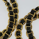 PRADA Chain Shoulder Bag Leather Black Gold Auth 127820-9