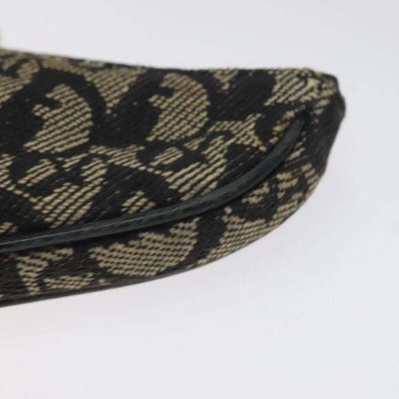 Christian Dior Trotter Canvas Saddle Coin Purse Black Auth 127825