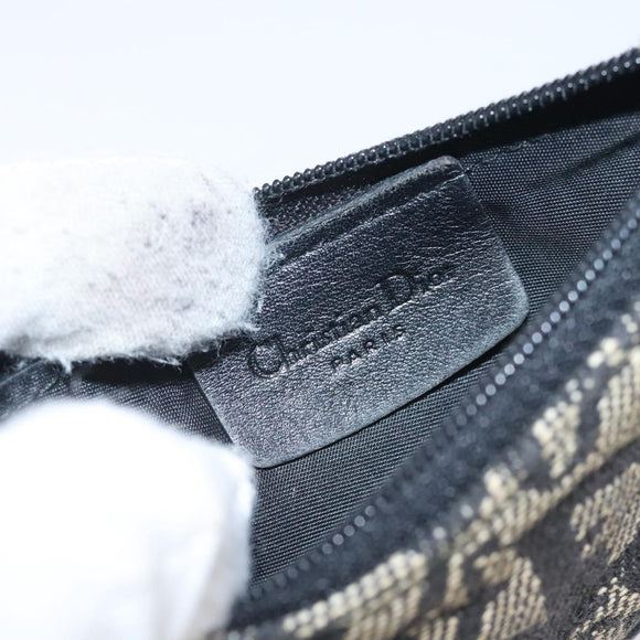 Christian Dior Trotter Canvas Saddle Coin Purse Black Auth 127825