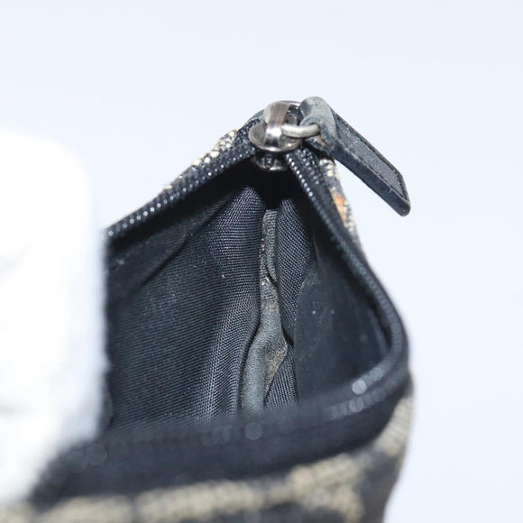 Christian Dior Trotter Canvas Saddle Coin Purse Black Auth 127825