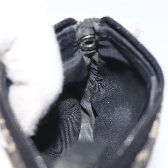 Christian Dior Trotter Canvas Saddle Coin Purse Black Auth 127825