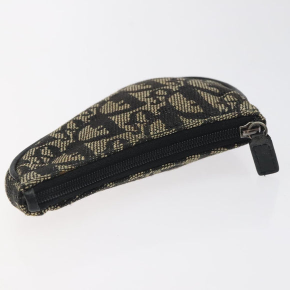 Christian Dior Trotter Canvas Saddle Coin Purse Black Auth 127825