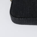 CHANEL Deauville line COCO Mark Chain Wallet Raffia Navy Gold CC Auth 127827-15