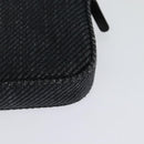 CHANEL Deauville line COCO Mark Chain Wallet Raffia Navy Gold CC Auth 127827-16