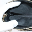 CHANEL Deauville line COCO Mark Chain Wallet Raffia Navy Gold CC Auth 127827-20