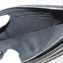 CHANEL Deauville line COCO Mark Chain Wallet Raffia Navy Gold CC Auth 127827-21