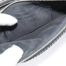 CHANEL Deauville line COCO Mark Chain Wallet Raffia Navy Gold CC Auth 127827-22