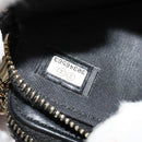 CHANEL Deauville line COCO Mark Chain Wallet Raffia Navy Gold CC Auth 127827-11