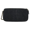 CHANEL Deauville line COCO Mark Chain Wallet Raffia Navy Gold CC Auth 127827-2