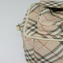 BURBERRY Nova Check Blue Label Shoulder Bag Canvas Pink Silver Auth 127833-10