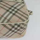 BURBERRY Nova Check Blue Label Shoulder Bag Canvas Pink Silver Auth 127833-13