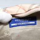 BURBERRY Nova Check Blue Label Shoulder Bag Canvas Pink Silver Auth 127833-15