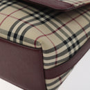 BURBERRY Nova Check Shoulder Bag Canvas Leather Beige Gold Auth 127835-9