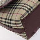 BURBERRY Nova Check Shoulder Bag Canvas Leather Beige Gold Auth 127835-14