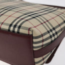 BURBERRY Nova Check Shoulder Bag Canvas Leather Beige Gold Auth 127835-15