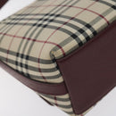 BURBERRY Nova Check Shoulder Bag Canvas Leather Beige Gold Auth 127835-16