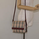BURBERRY Nova Check Shoulder Bag Canvas Leather Beige Gold Auth 127835-21