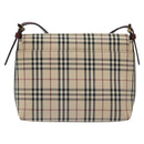 BURBERRY Nova Check Shoulder Bag Canvas Leather Beige Gold Auth 127835-2