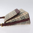 BURBERRY Nova Check Shoulder Bag Canvas Leather Beige Gold Auth 127835-4