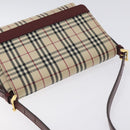 BURBERRY Nova Check Shoulder Bag Canvas Leather Beige Gold Auth 127835-6
