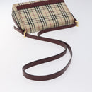 BURBERRY Nova Check Shoulder Bag Canvas Leather Beige Gold Auth 127835-7