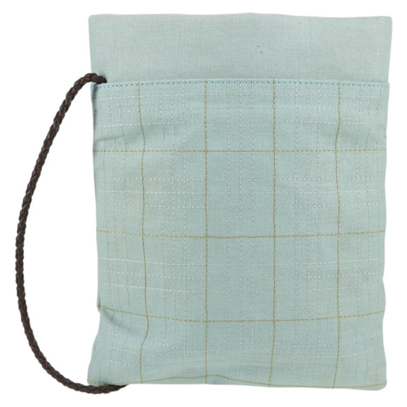 BURBERRY Sacosh Shoulder Bag Canvas Light Blue Auth 127837