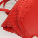 BOTTEGA VENETA INTRECCIATO Hand Bag Leather 2way Red Auth 127841V-16