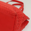 BOTTEGA VENETA INTRECCIATO Hand Bag Leather 2way Red Auth 127841V-17