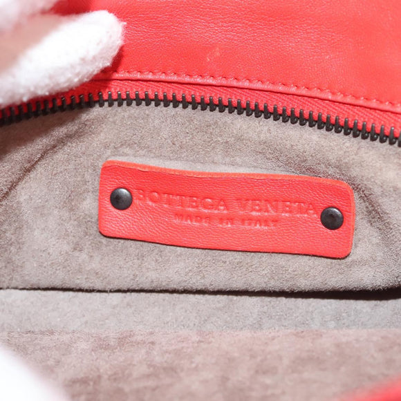 BOTTEGA VENETA INTRECCIATO Hand Bag Leather 2way Red Auth 127841V