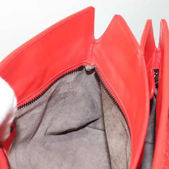 BOTTEGA VENETA INTRECCIATO Hand Bag Leather 2way Red Auth 127841V