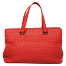BOTTEGA VENETA INTRECCIATO Hand Bag Leather 2way Red Auth 127841V-13