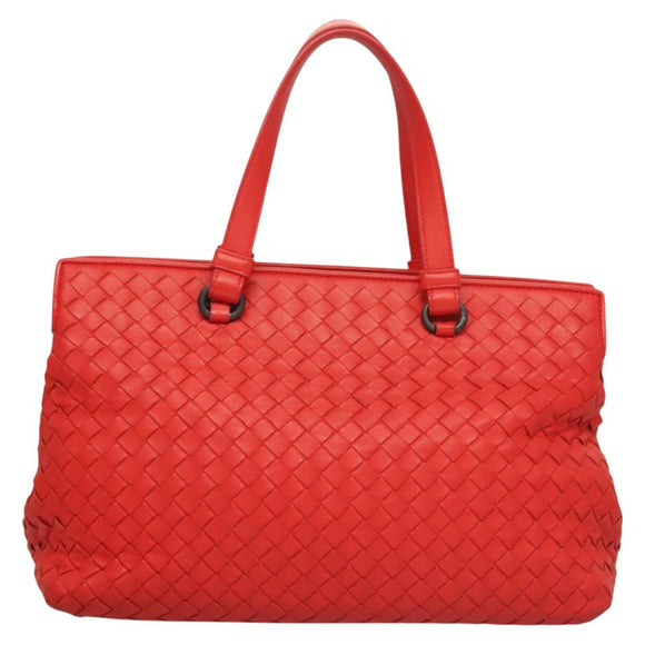 BOTTEGA VENETA INTRECCIATO Hand Bag Leather 2way Red Auth 127841V