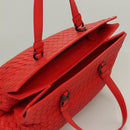 BOTTEGA VENETA INTRECCIATO Hand Bag Leather 2way Red Auth 127841V-6
