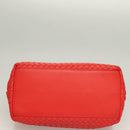 BOTTEGA VENETA INTRECCIATO Hand Bag Leather 2way Red Auth 127841V-5