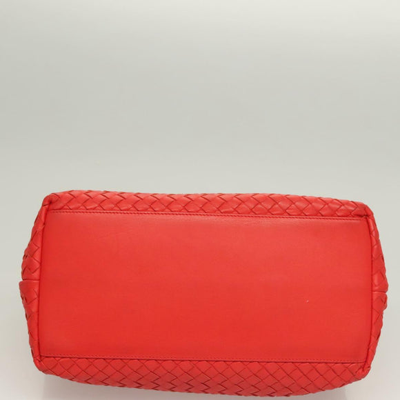 BOTTEGA VENETA INTRECCIATO Hand Bag Leather 2way Red Auth 127841V