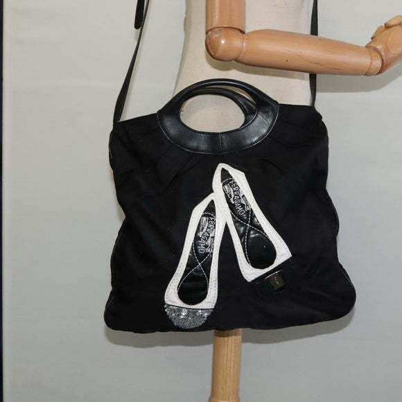 Salvatore Ferragamo Shoulder Bag Nylon 2way Black Auth 127844