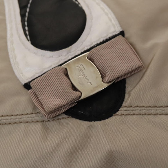 Salvatore Ferragamo Shoulder Bag Nylon 2way Beige Auth 127845