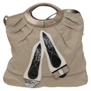 Salvatore Ferragamo Shoulder Bag Nylon 2way Beige Auth 127845-13