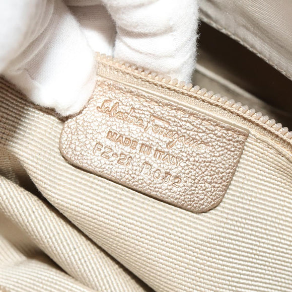 Salvatore Ferragamo Shoulder Bag Nylon 2way Beige Auth 127845