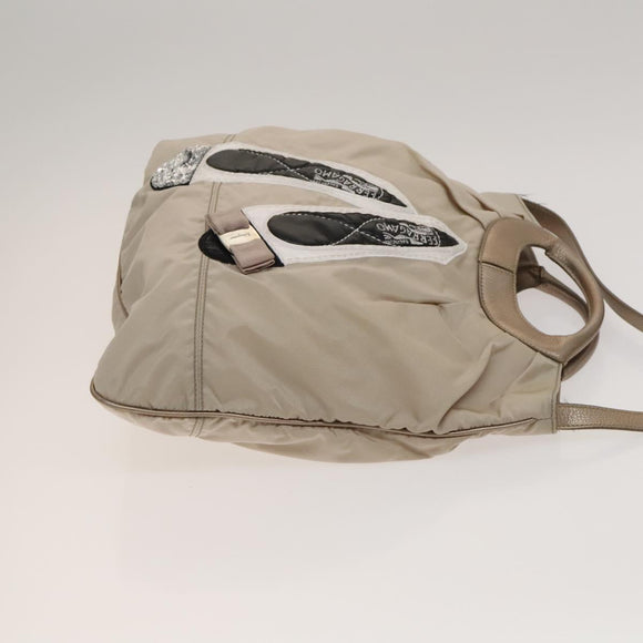 Salvatore Ferragamo Shoulder Bag Nylon 2way Beige Auth 127845