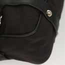 Salvatore Ferragamo Gancini Shoulder Bag Canvas Black Silver Auth 127847-10