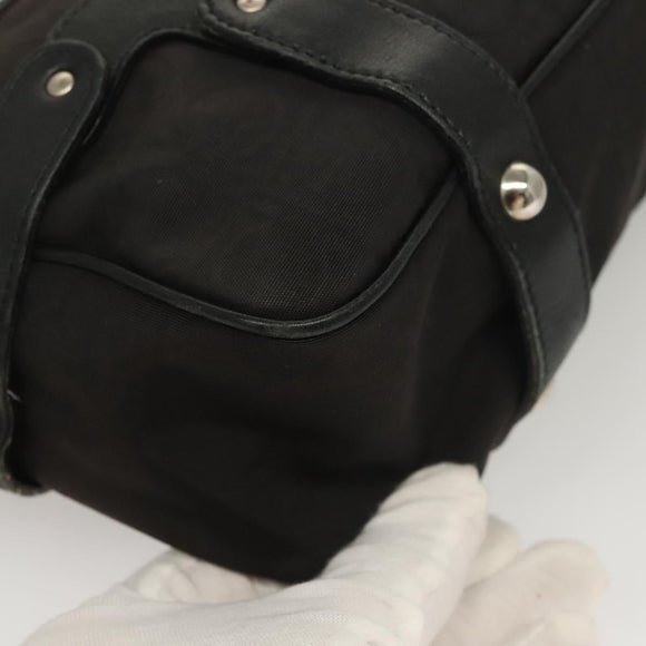 Salvatore Ferragamo Gancini Shoulder Bag Canvas Black Silver Auth 127847