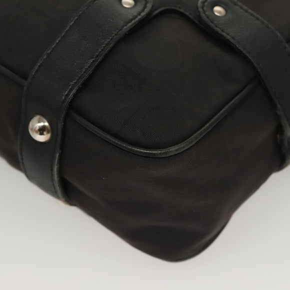 Salvatore Ferragamo Gancini Shoulder Bag Canvas Black Silver Auth 127847