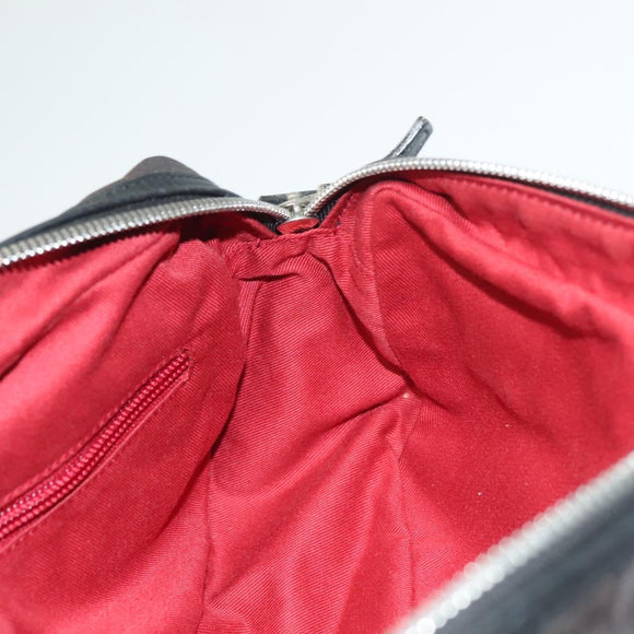 Salvatore Ferragamo Gancini Shoulder Bag Canvas Black Silver Auth 127847